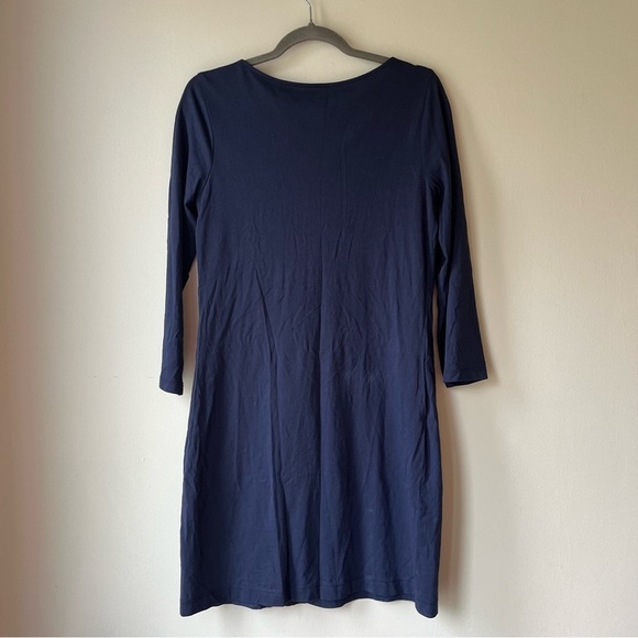 Lilly Pulitzer Navy blue tunic dress small Pima cotton 3/4 sleeve embroidered - Picture 10 of 11